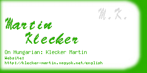 martin klecker business card
